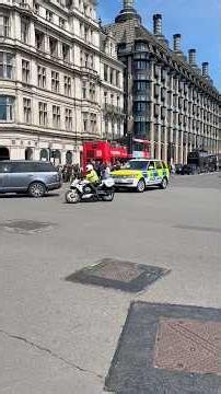 Special Escort Group struggling to get VIP through a tight gap in London Traffic Metropolitan Police