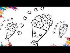 Easy and simple Bunch of Flowers drawing | flower drawing