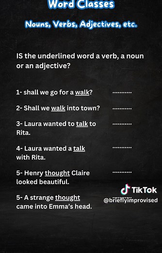 Word classes. like nouns, verbs, adjectives. #english #learnontiktok #englishgrammar #grammar #foryou #fyp
