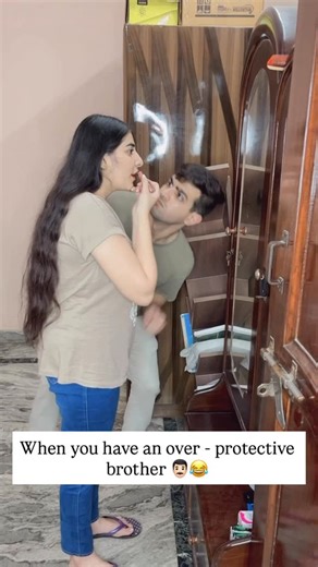 Siddharth Arora | Comedian on Instagram: "When you have an over - protective brother 👨🏻😂 . . . . . [ Indian family , sister , comedy , funny , over protective brothers ] . . . . . . . . . . . . . . . . . . . . . . . . . . . . . . . . . . . . . . . . . . Disclaimer : This video is completely fictional not real and is just made for fun/entertainment purpose only as all the actions as well as all the dialogues shown/used in this video are completely fictional not real as all the three characters