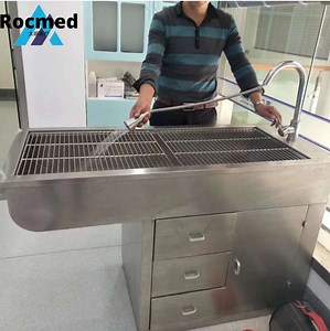 [Hot Item] Surgical Operation Examination Table Pet Disposal Table/Cheap Price Veterinary Dissection Table Medical Pet Veterinary Stainless Steel Embalming Autopsy Table