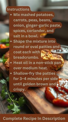 Vegetable Cutlet Patties Recipe by What Shall I Cook