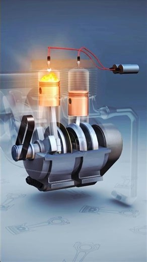 Two Stroke Twin Cylinder Engine 3d Working Animation