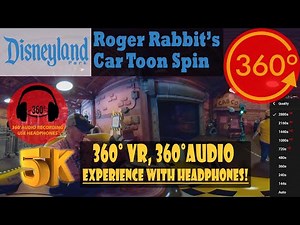 Roger Rabbit's Car Toon Spin, Immersive 360 VR POV - Disneyland [5K 360° | 360° Audio]