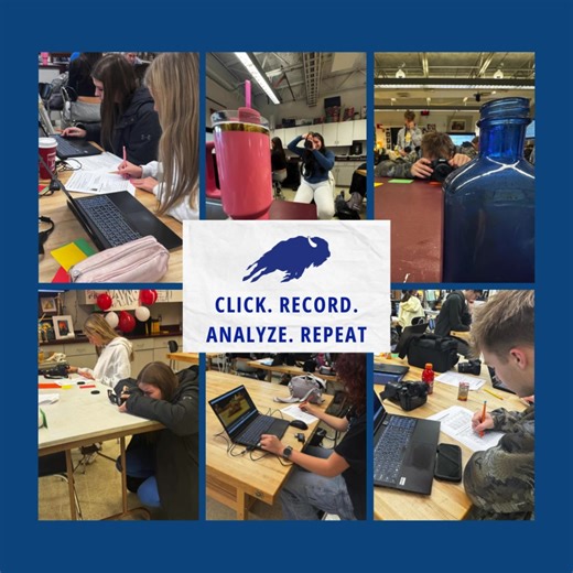 Fort LeBoeuf High School students in Mrs. Hodas’s Photography Class spent today’s lab exploring the technical and mathematical side of photography. Through hands-on camera experiments, they collected and analyzed real exposure data to understand how aperture, ISO, and shutter speed interact. This lab challenged students to problem-solve in tricky lighting conditions and think like photographers—making informed, creative decisions behind the lens. | Fort LeBoeuf High School