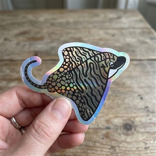 Ornate Eagle Ray Sticker, Spotted Ray Vinyl Decal, Ocean Marine Life Sticker, Waterproof Vinyl Sticker, Sea Animal Sticker, Car Sticker - Etsy