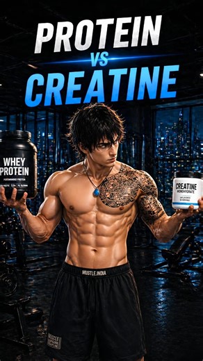 💪Protin Vs Creatine✨| Which is Better for Muscle Growth? #fitness #shorts #ai #ytshorts