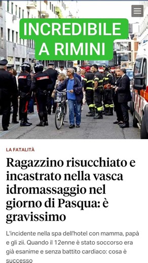 Rimini tragedia in piscina