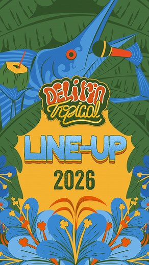 DELÍRIO TROPICAL | festival de música on Instagram: "O som do nosso verão capixaba vai pocar!🤩 O line-up do Delírio Tropical 2026 reúne +80 artistas, com shows especiais e mega roda de samba. São projetos e encontros que traduzem a potência da música capixaba aqui no nosso quintal.🌴🧡 Bora delirar nessa vibe juntim?🌞 21/01 a 01/02 Praia de Itapuã — Vila Velha #PraTodosVerem Arte vertical em estilo ilustrado e tropical. Ao centro, no topo, está o logo do Delírio Tropical, com folhas, flores, i