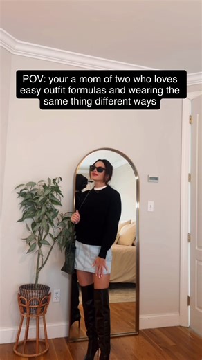 You don’t need more clothes. You need better outfit formulas. Same denim skirt. Two completely different vibes. One day it’s a tee sneakers for errands and kid chaos. The next it’s a cozy sweater boots for feeling pulled together with zero extra thinking. This is how I get dressed as a mom of two without overthinking it: ✔ repeat pieces ✔ simple swaps ✔ outfits that work hard for my life When your closet has formulas, not trends, getting dressed stops being stressful and starts feeling easy agai