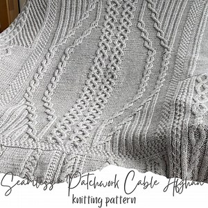 Knitting Pattern Seamless Cable Blanket / Afghan Knit Pattern / Worsted Weight Yarn Throw / Learn New Cables Afghan Knitting Pattern - Etsy
