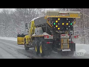 11-30-2024 Dunkirk, New York - Lake Effect Snow Significant Travel Impacts - i-90 Shots - Lake Erie