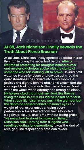 At 88, Jack Nicholson Finally Reveals the Truth About Pierce Brosnan #shorts