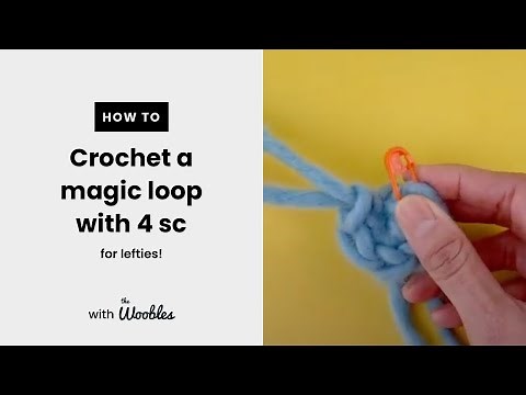 Left-handed // Magic loop with 4 single crochet (4 sc) stitches