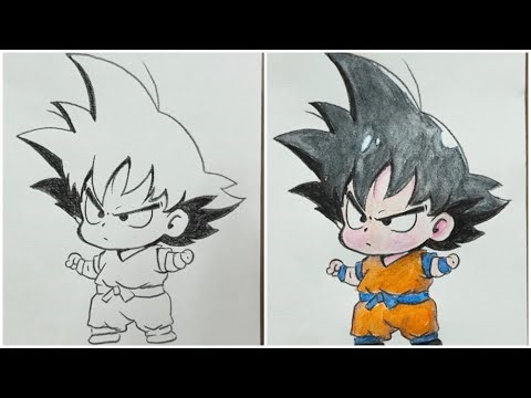 How to draw Goku from dragon ball | How to draw cute chibi anime character | Dragon Ball | Son Goku