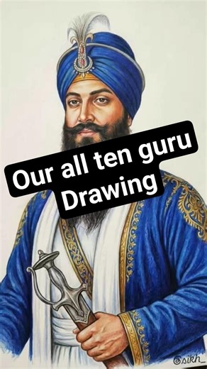 All ten guru of sikh's drawing