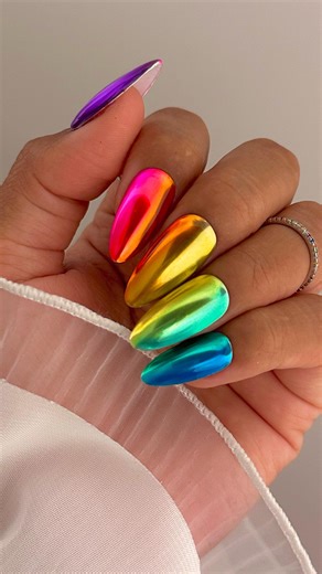 191K views · 533 reactions | Rainbow Ombré Chrome Nails perfect for...
