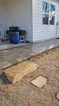 Custom Paver Patio + Crab Orchard Stone steps | by Brooks Landscaping | Dallas Ga | hardscape Design