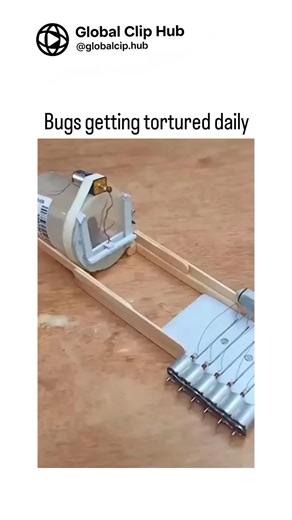 Global CLIP HUB on Instagram: "This Instagram post delivers a dramatic, tongue-in-cheek breakdown of a roach’s failed prison break — and the absurdly mechanical justice that follows. The bug darts forward, convinced freedom is inches away… until it hits a tangle of wires and a high-speed spinning mechanism that turns escape into disaster. The clip frames the moment like a tactical report: 💥 Crime — attempted jailbreak 💥 Defense system — rotating sticks + wire trap 💥 Outcome — one very confuse