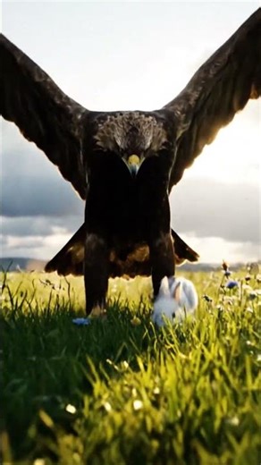 Owl saves rabbit from eagle's claws