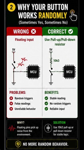 Your button isn’t broken… your input is floating ⚠️