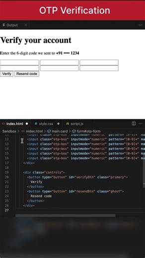 How to create OTP verification form... #coding #coding #programming #developer #programmer