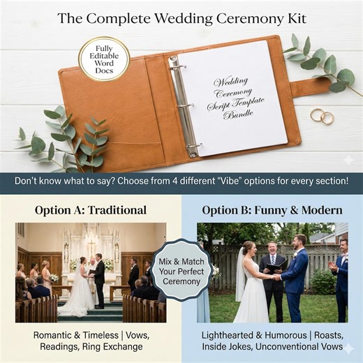 Wedding Ceremony Script Template | Funny & Traditional (editable Word Doc) - Etsy