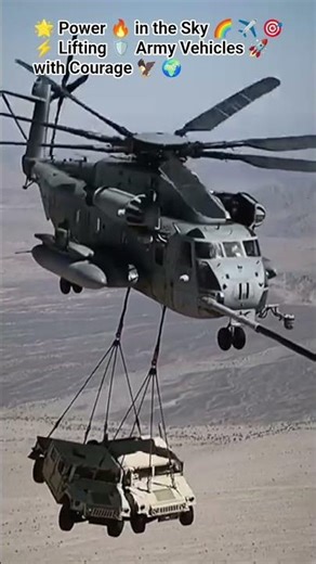 "Fighter Helicopter Lifting Army Vehicles with Courage #airforce #airforcestory #fighteraircraft #hd