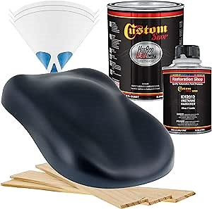 Custom Shop - Midnight Blue Pearl - Hot Rod Flatz Flat Matte Satin Urethane Auto Paint - Complete Quart Paint Kit - Professional Low Sheen Automotive, Car Truck Coating, 4:1 Mix Ratio