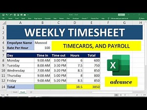 MS Excel - weekly time sheet in excel