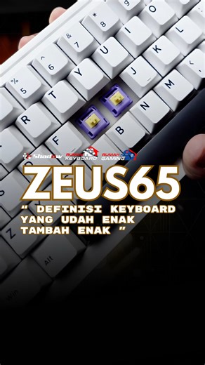 Rumah Keyboard on Instagram: "🔥 Shadow ZEUS65 Reborn – Mechanical Keyboard Compact 65% dengan Gasket Mount & HMX Switch 🔥 Hadir dengan HMX Lemon Grape Linear Switch, Gasket Mount + 4 Dampener, RGB backlit, dan Rotary Knob multifungsi. Desain compact 65% membuatnya ideal untuk setup gaming & kerja minimalis. 💻 Fitur Unggulan: PCB & Plate PC Flex Cut HMX Lemon Grape Switch 45±5gf Linear PBT Double Shot Keycaps RGB Backlit + VIA Software Support USB Type-C | Windows & Mac Compatible Upgrade peng