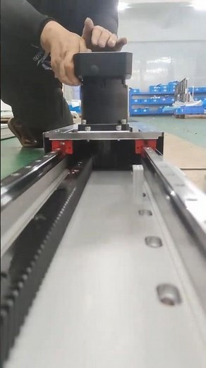 2 sliders rack and pinion linear motion actuator assembly #cartesianrobot #linearactuator #factory