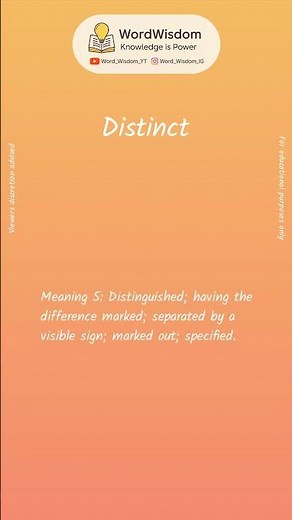 What does "Distinct" mean? | English vocabulary shorts | #distinct #wordwisdom