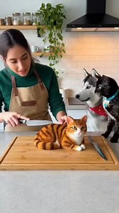 20K views · 300 reactions | Cat & Dog ATTACK Woman Cutting Kitty Cake! They Thought It Was REAL! #cat #dog #funny #viralvideo | Ai Foody ASMR | Facebook