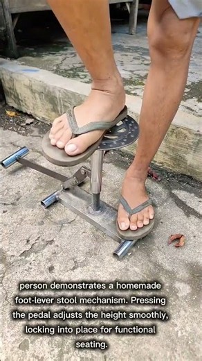 homemade foot-lever stool mechanism.