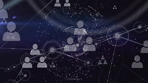 Animation of network of connections over icons | Premium Stock Video Footage