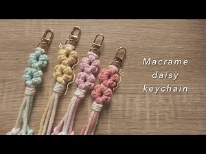 How to make macrame daisy keychain || yarnivora