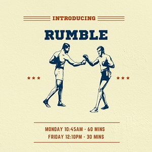 Are you ready to Rumble? Our awesome new class starts tomorrow! Rumble is a combination of boxing and HIIT and is designed to make you fitter and stronger. Join our fantastic instructor Sonny at 1045am Monday (60 mins) and 1210pm Friday (30 mins) for a great workout. Gloves and pads will be provided 🥊 | Health & Sports Fitness Club