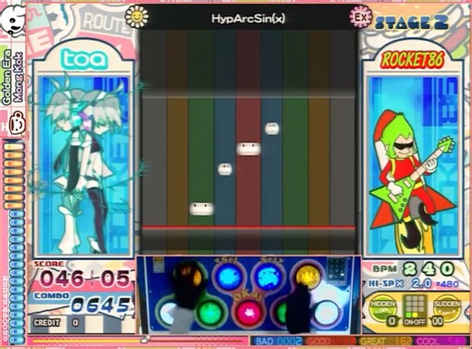 【pop’n內錄】HypArcSin(x) (EX)連手元