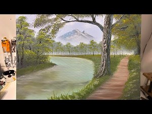 How to paint Oil Painting 595 Landscape Relaxing Art ASMR Bob Ross style
