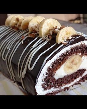 ÇİKOLATALI MUZLU RULO PASTA TARİFİ 💯💯