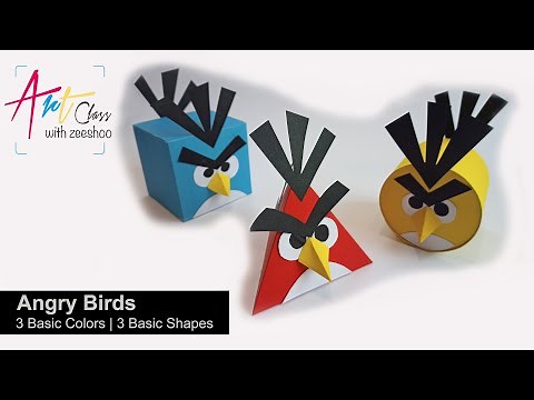 3D Angry Birds Craft For Kids | 3 Basic Shapes and Colors.