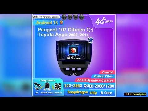 Android 15 Carplay Auto Car Radio Multimedia Player For Peugeot 107 Citroen C1 Toyota Aygo 2005 201