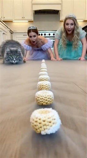 Princesses vs Cat in Frozen Cereal Challenge! ❄️🐱