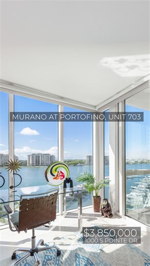 Ivan & Mike Team @ Compass RE on Instagram: "Waterfront Luxury in South of Fifth | Murano at Portofino Unobstructed views of the Bay, Ocean, and Fisher Island. Welcome to Unit 703, where the peak of SoFi living meets refined design. Inside the Residence 2,008 SF of flow-through elegance featuring a 3-bedroom, 3-bathroom layout. This home is defined by floor-to-ceiling impact glass and two oversized terraces that invite the horizon indoors. Finished with marble floors and a chef-caliber Euro-styl