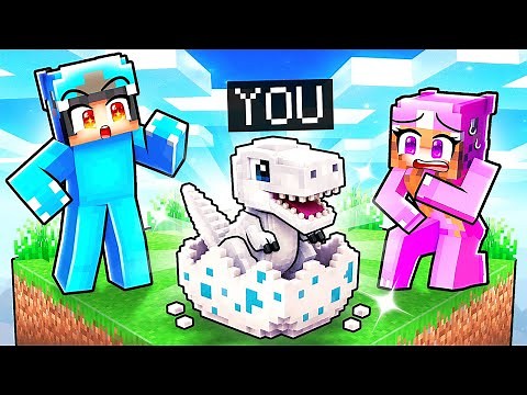 You Pretended to be a BABY T-REX on ONE CHUNK in Minecraft!