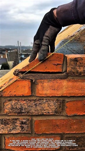 Perfect Brick Alignment Technique | String Line Masonry Method.