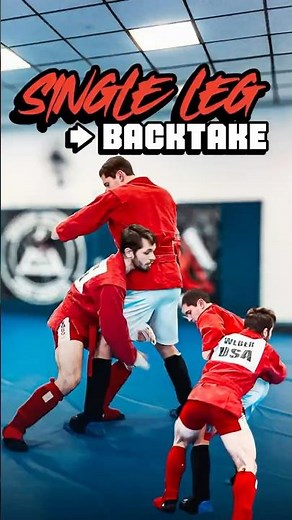 Single leg into backtake sambo technique #combatsambo #grappling #wrestling