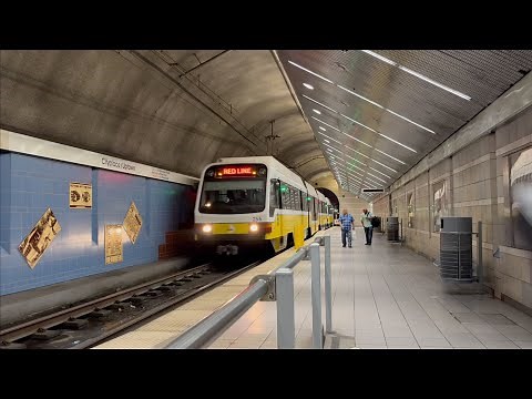 Dallas Dart Light Rail Action at Cityplace/Uptown Station