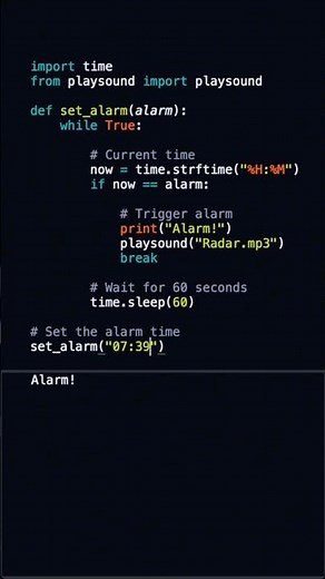 ⏰ Build a Python Alarm in Seconds! | Coding Made Easy 🚀
